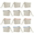 thumbnail image 1 of Aspire 12-Pack Cotton Canvas Wristlet Pouches with Lining, 7-1/2 x 4-1/4 x 2 inch - Mixed Color Zippers, 1 of 7