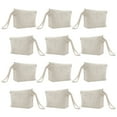 thumbnail image 1 of Aspire 12-Pack Cotton Canvas Wristlet Pouches with Lining, 7-1/2 x 4-1/4 x 2 inch - Natural, 1 of 7