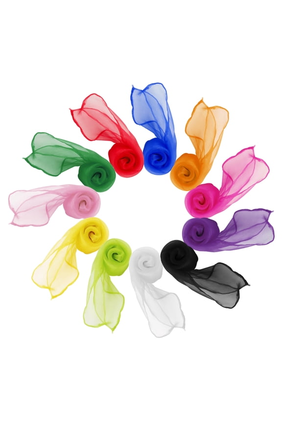 Aspire 12 Pcs Dancing Scarves, Square Juggling Play Scarves 24 inch, Magic Tricks Performance