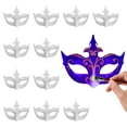 thumbnail image 1 of Aspire 12 Pcs Paper Mache Masks for DIY Craft, Venetian Mask Halloween Paintable White Masks Masquerade Masks Party Supplies, 1 of 7