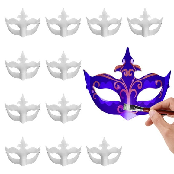 Aspire 12 Pcs Paper Mache Masks for DIY Craft, Venetian Mask Halloween Paintable White Masks Masquerade Masks Party Supplies
