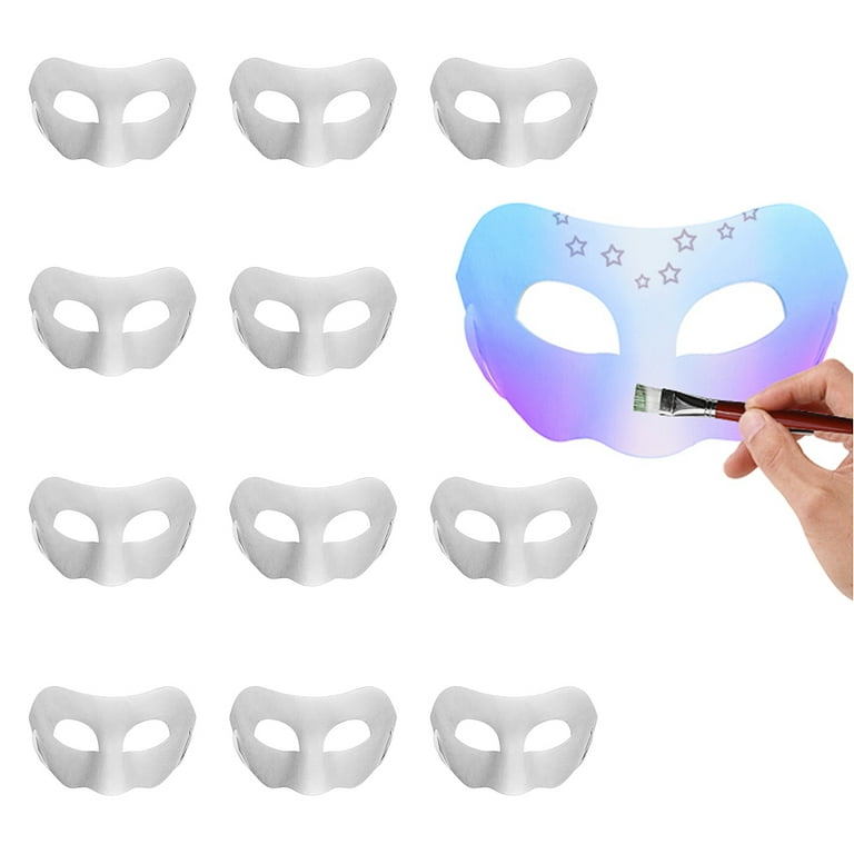 Masque en papier mâché blanc à peindre soi-même, masque facial pour enfants, mas