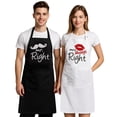 thumbnail image 1 of Aspire 2 Pcs Embroidered Apron Set for Couples, Adjustable Cooking Aprons for Engagement, Wedding - Lip and Beard, 1 of 7