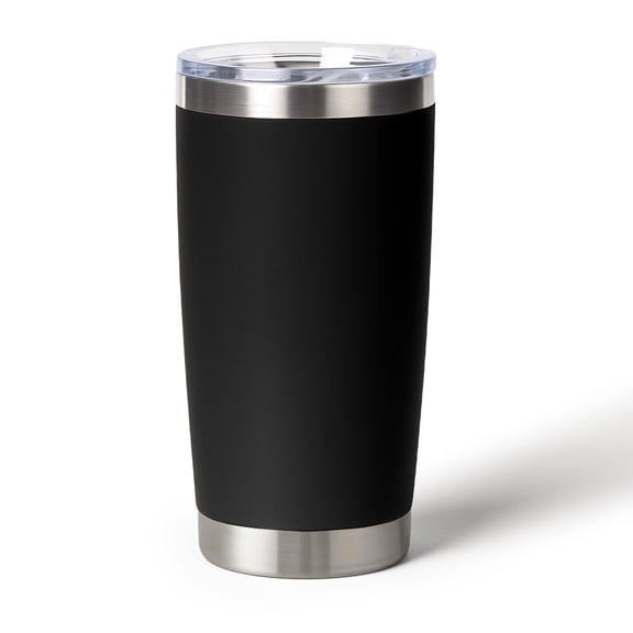 Muka 20 oz Stainless Steel Tumbler, Vacuum Insulated Travel Mug with Lid, Powder Coated-Black