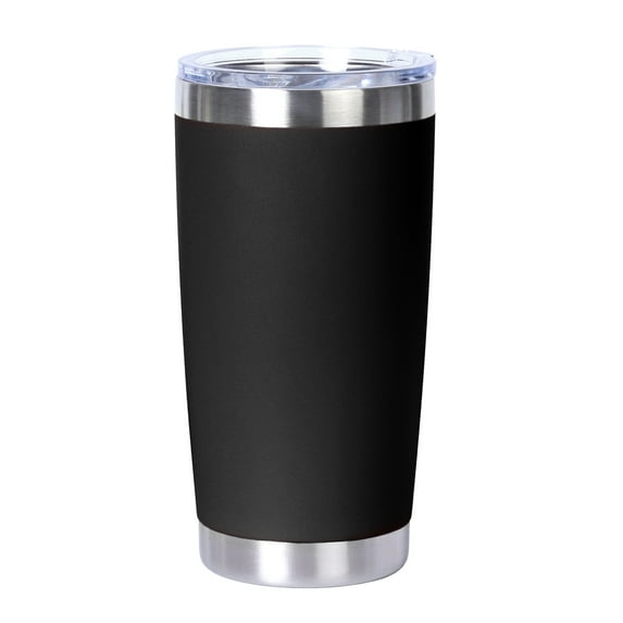Muka 20 oz Stainless Steel Tumbler, Vacuum Insulated Travel Mug with Lid, Powder Coated-Black