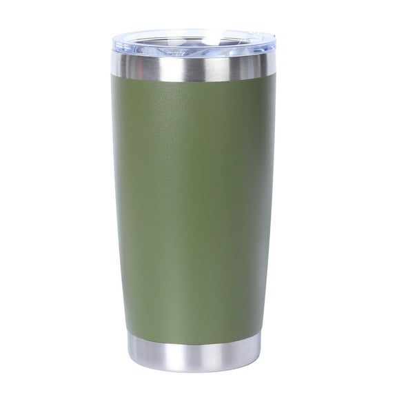 Muka 20 oz Stainless Steel Tumbler, Vacuum Insulated Travel Mug with Lid, Powder Coated-Olive Green