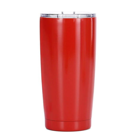 Muka 20 oz. Stainless Steel Tumbler with Resistant Lid, Double Walled Insulated Travel Mug, 7"H x 3.5"D-Red-resistant lid