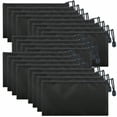 thumbnail image 1 of Aspire 20 Pack Black Waterproof Zipper File Bags Pencil Pouches 9 1/4 x 4 1/2 Inches, 1 of 7