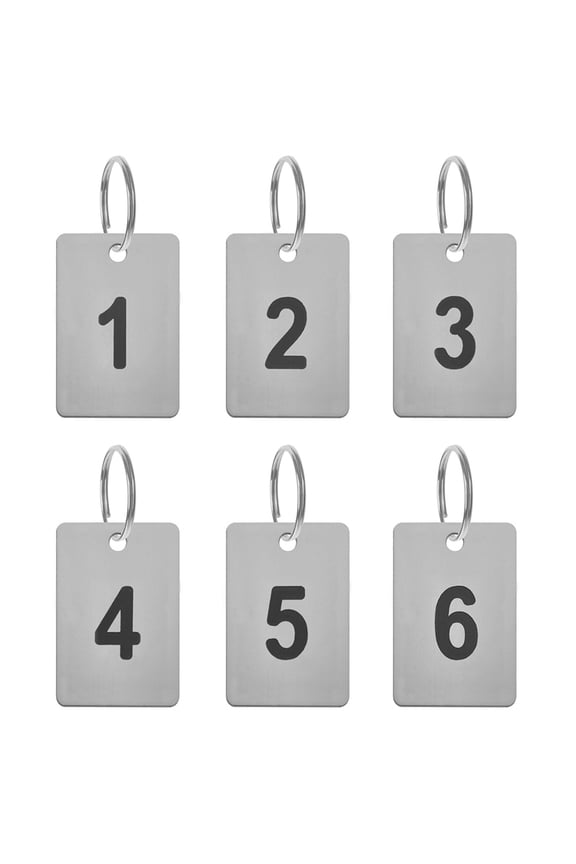 20 Pcs Numbered Key Tag, 1 to 20 Engraved Number Discs Table Tags for Restaurants (Silver)