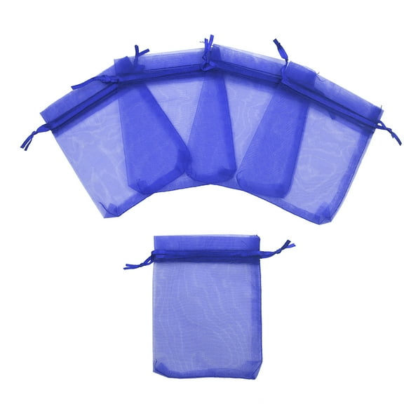 Aspire 200 Pieces Organza Drawstring Pouches, 5" x 7" Jewelry Candy Wedding Bag - Royal Blue