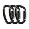 thumbnail image 1 of Aspire 3Pcs Auto-Locking Carabiner 12KN (2699 Lbs), 3 Inch Heavy Duty Locking Carabiners for Hammock Camping Swing (Black), 1 of 7