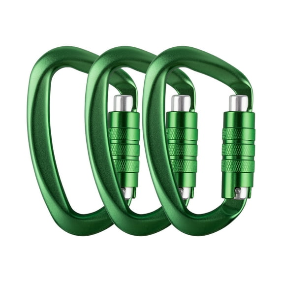 Aspire 3Pcs Auto-Locking Carabiner 12KN (2699 Lbs), 3 Inch Heavy Duty Locking Carabiners for Hammock Camping Swing (Green)