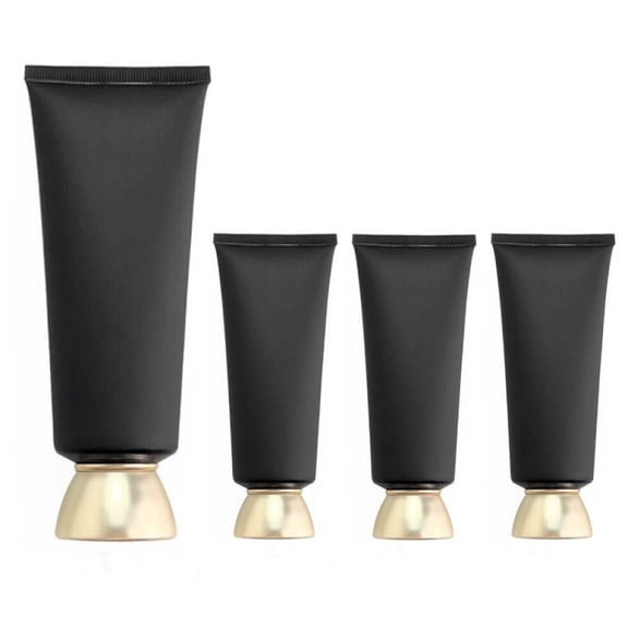 Aspire 4 Pack 3.4 oz/100 ml Black Cosmetic Cream soft Tube with Twist Cap