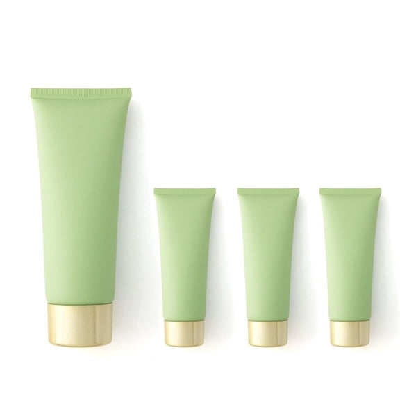 Aspire 4 Pack 3.4 oz Squeezable Tubes Travel Cosmetic Containers with Twist Cap-Gold