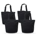 thumbnail image 1 of Aspire 4-Pack Black Canvas Tote Bags, 12oz Canvas Lunch Bag Bottom Gusset, 10" x 8" x 4", 1 of 6