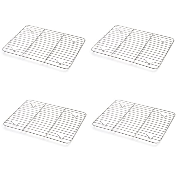 Aspire 4 Pack Cooling Rack, Stainless Steel Wire Baking Rack Set, Roasting Rack for Cooling Baking Cooking Drying-9.6" x 7.4" 4 Pack