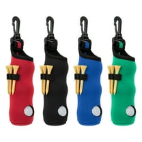 Aspire 4 Pcs Golf Ball Tee Holders, Neoprene Golf Ball Carry Bags with Keychain Hook, Golf Accessories for Men and Women