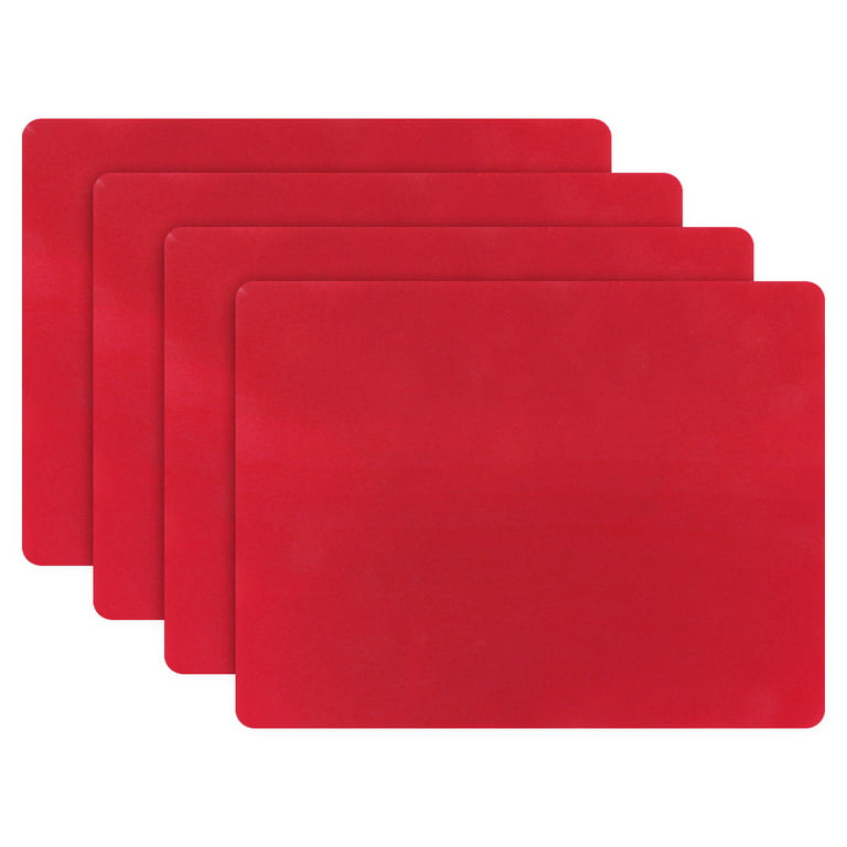 Aspire 4PCS Thicken Non-Slip Heat-Resistant Silicone Placemats Cutting Hot  Mats Tablemats-Red 