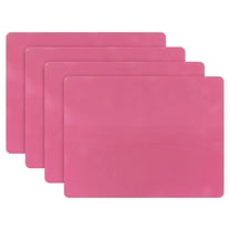 Aspire 4PCS Thickened Non-Slip Heat-Resistant Silicone Placemats Cutting Hot Mats Tablemats-rose red
