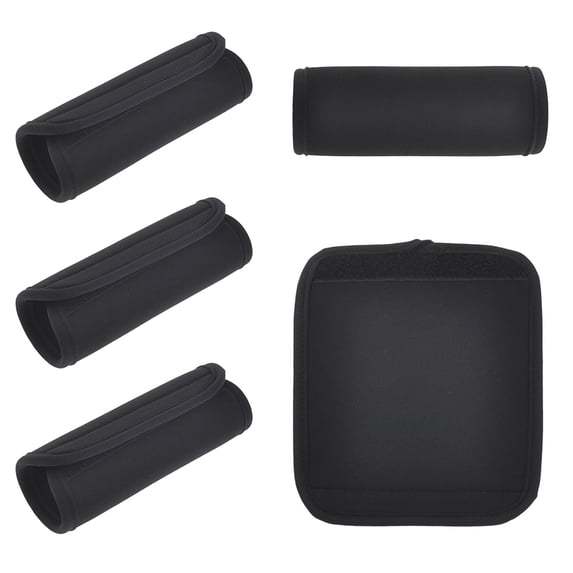 Aspire 5 Pcs Luggage Handle Wraps, Neoprene Suitcase Identifiers, Luggage Tags for Travel Accessories Airplane - Black
