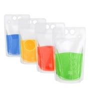 Aspire 50 PCS 16 OZ Reclosable Zipper Clear Drink Pouches Bags, Disposable Smoothie Juice Pouches, FDA Compliant