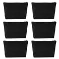 thumbnail image 1 of Aspire 6-Pack Black Canvas Zipper Bags Cosmetic Bag, 7-1/2 by 5-1/8 with 1-1/2 Inch Bottom, 1 of 6