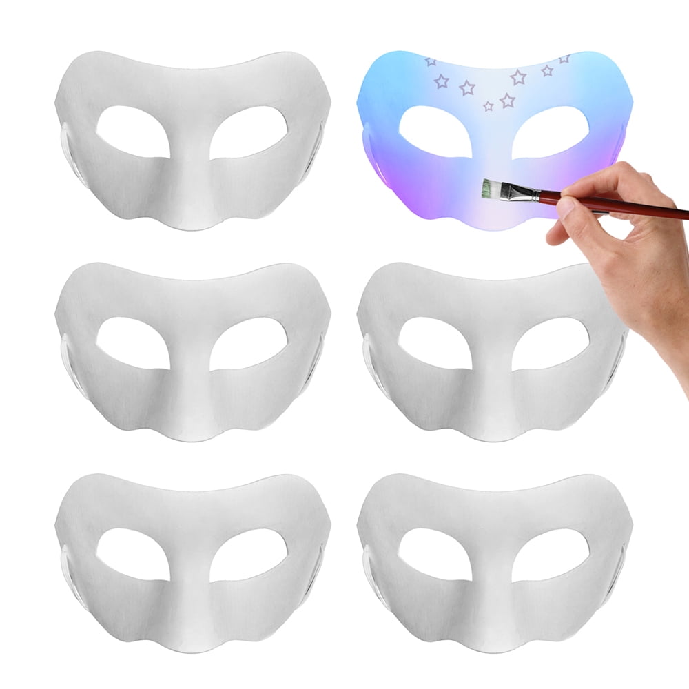 Aspire 6 Pack Blank Face Mask for DIY Craft, Paintable Ghost Face for Dance  Cosplay Party, White Paper Masks Costume Accessories