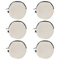 thumbnail image 1 of Aspire 6-Pack Circle Coin Purse with Metal Ring, Natural Bag with Black Zipper, 1 of 4