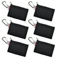 thumbnail image 1 of Aspire 6 Pack Cotton Canvas Bag with Carabiner, 6 x 4 Inch Portable Purse - Black, 1 of 4