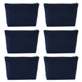 thumbnail image 1 of Aspire 6-Pack Navy Canvas Zipper Bags Cosmetic Bag, 7-1/2 by 5-1/8 with 1-1/2 Inch Bottom, 1 of 6