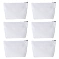 thumbnail image 1 of Aspire 6-Pack White Canvas Zipper Bags Cosmetic Bag, 7-1/2 by 5-1/8 with 1-1/2 Inch Bottom, 1 of 6