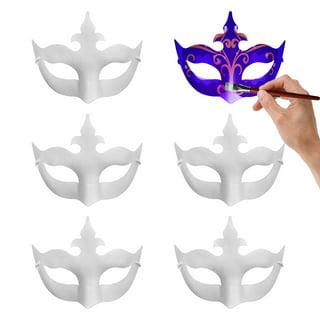5Pcs Halloween Mask DIY Blank Full Face Masks, White Paper Mache Mask  Costume, DIY Halloween Crafts Paintable Mask, Masquerade Mask, Clown Mask,  Ghost