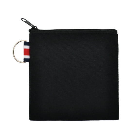 Aspire 60-Pack Black DIY Canvas Coin Purses, 4-1/4 x 4-1/4 Inch Zipper Pouches