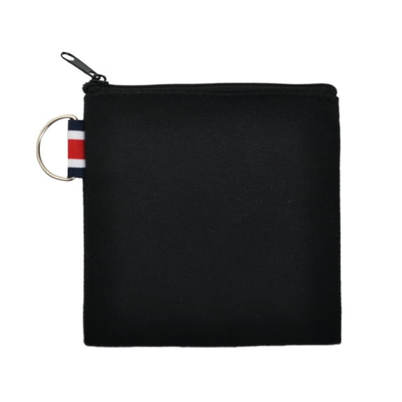 Aspire 60-Pack Black DIY Canvas Coin Purses, 4-1/4 x 4-1/4 Inch Zipper Pouches