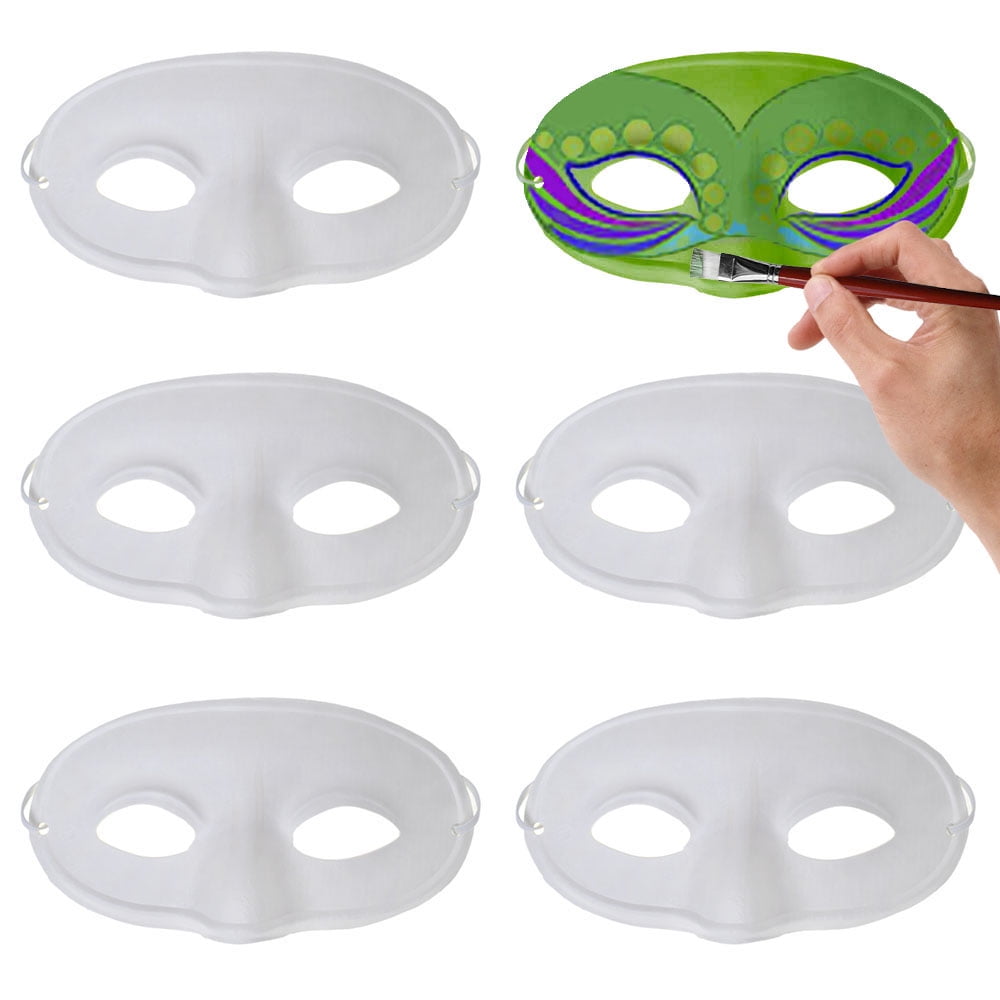 1/5pcs Blank White Mask Halloween Cosplay Women Men Face DIY Paintable Half  Face Mask Animal Costume Party Decorate Craft Prop - AliExpress