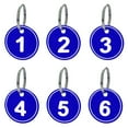 thumbnail image 1 of Aspire ABS Number ID Tags Keychains, Numbered Key Rings, Metal Key Tag Set, Pack of 50, Blue 1 to 50, 1 of 9