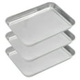 thumbnail image 1 of Aspire Baking Sheet Set, 304 Stainless Steel Cookie Sheet Set Toaster Oven Tray Pan Rectangle Size-M 3 Pcs, 1 of 7