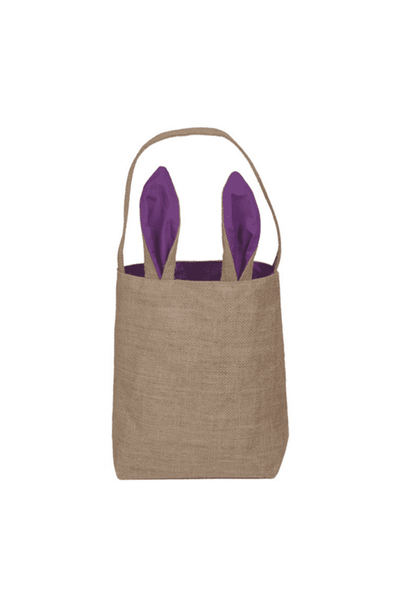 Burlap Easter Bunny Bags with Ears, Jute Tote Treat Bags for Eggs & Gift Hunting, Easter Decorations