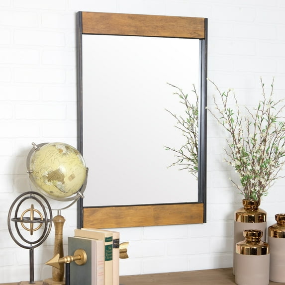 Aspire Home Accents Cliveden Wood & Metal Wall Mirror - 32"h x 21"w x 1.5"d