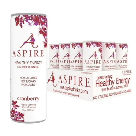 Aspire Healthy Energy Drink, Cranberry, 12 fl oz 12-Pack