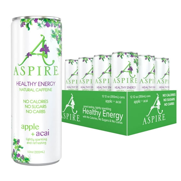 Aspire Healthy Energy Drink: Revitalize Your Day with Natural Caffeine - Zero Calories, Sugar, and Carbs | Enriched with Vitamins B, C, & Biotin | Preservative-Free and Gluten-Free | Perfect for Vega