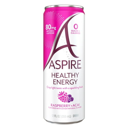 Aspire Healthy Energy Drinks Raspberry Acai Single Can 12 fl oz