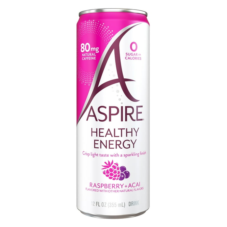 Aspire Healthy Energy Drinks Raspberry Acai Single Can 12 fl oz