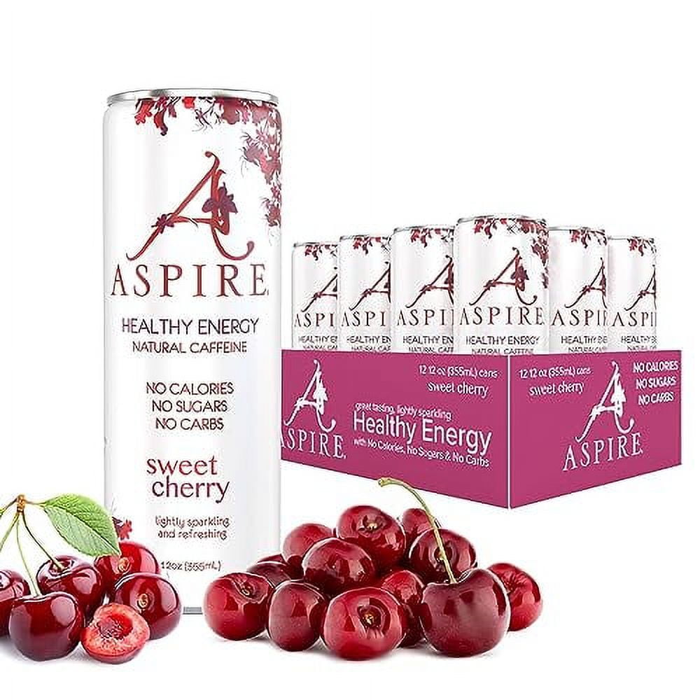 Aspire Healthy Energy Sweet Cherry Drink with Natural Caffeine No