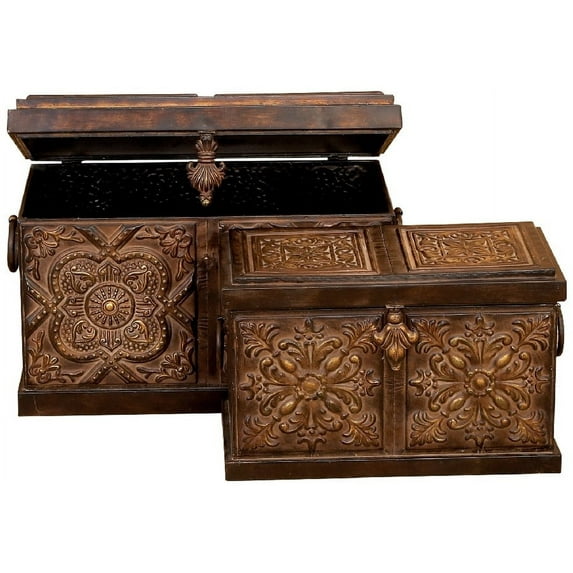 Metal Trunk Set of Two 24", 19"