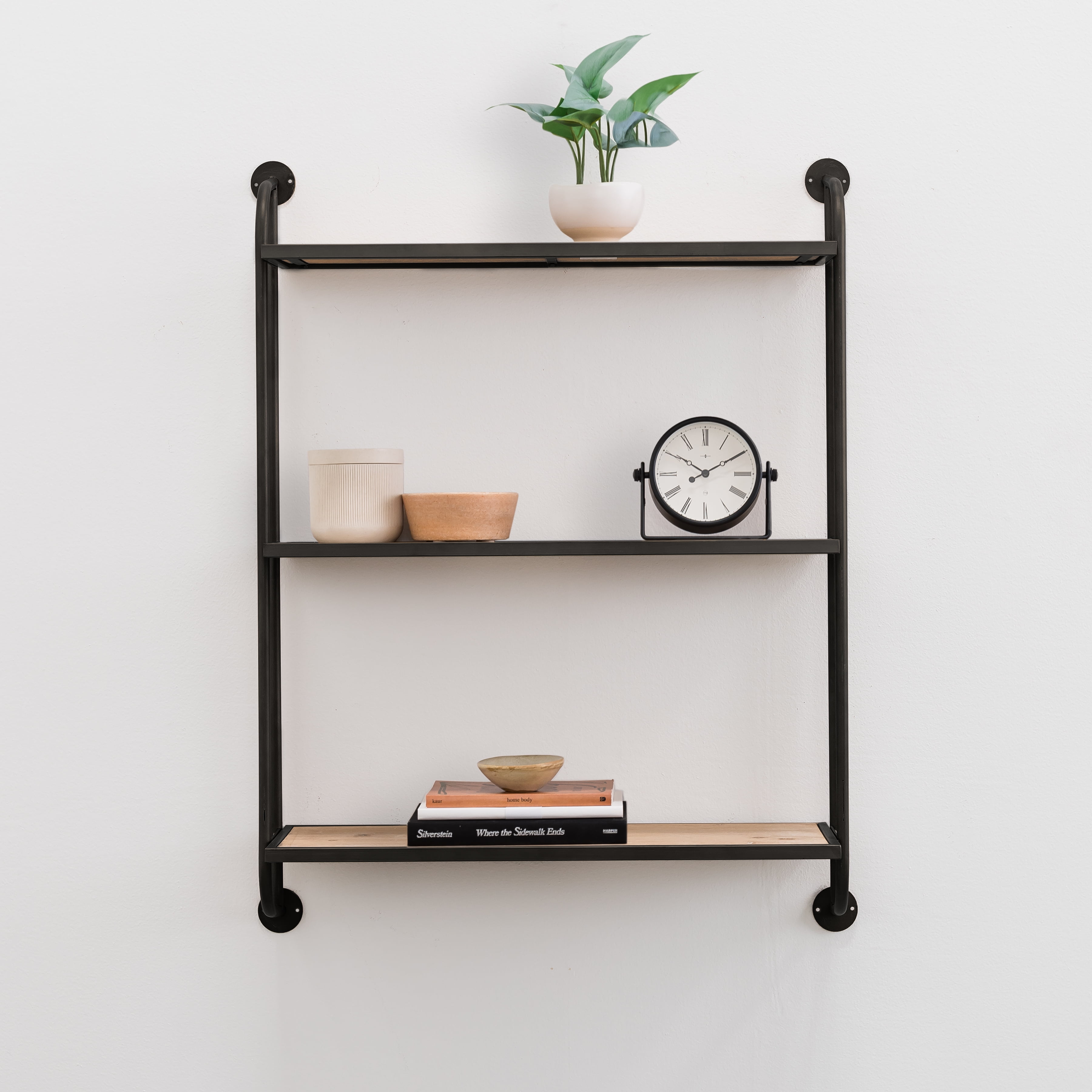 Aspire Home Accents 8 in x 26 in 3-Tier Distressed Floating Shelf