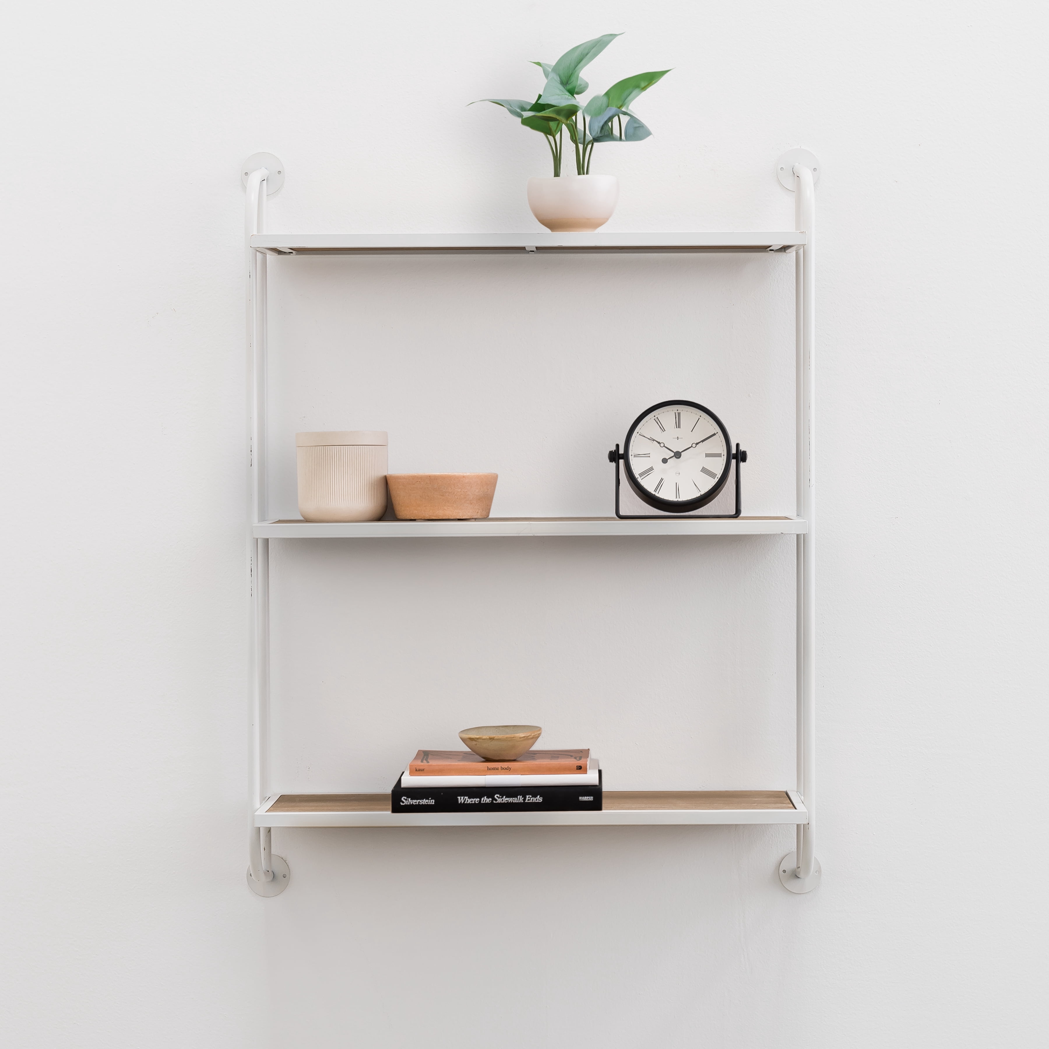 Aspire Home Accents 8 in x 26 in 3-Tier Distressed Floating Shelf