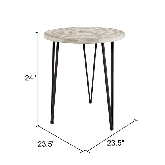 Aspire Home Accents Anthea Bohemain Accent Table - 24"H x 23.5"W x 23.5"D