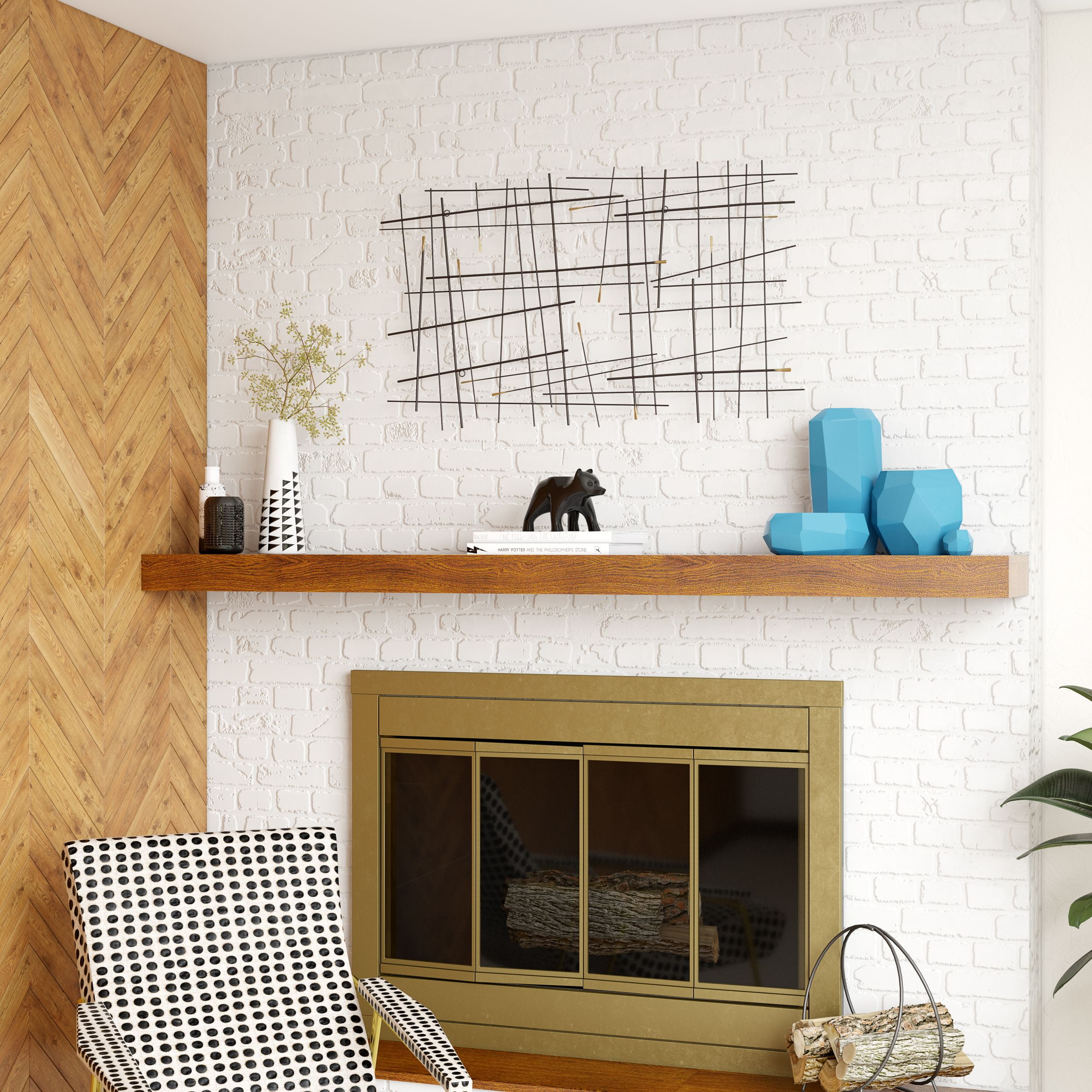 Aspire Home Accents 7234 Arden Modern Metal Wall Decor, Black