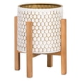 thumbnail image 1 of Aspire Home Accents Honeycomb 12" x 10" Round Multi-Color Metallic Mid-Century Flower Pot, 1 of 5